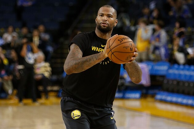 OAKLAND, CA - NOVEMBER 23: DeMarcus Cousins #0 of the Golden State Warriors warms up before the game between the Golden State Warriors and the Portland Trail Blazers at ORACLE Arena on November 23, 2018 in Oakland, California. NOTE TO USER: User expressly acknowledges and agrees that, by downloading and or using this photograph, User is consenting to the terms and conditions of the Getty Images License Agreement. (Photo by Lachlan Cunningham/Getty Images)