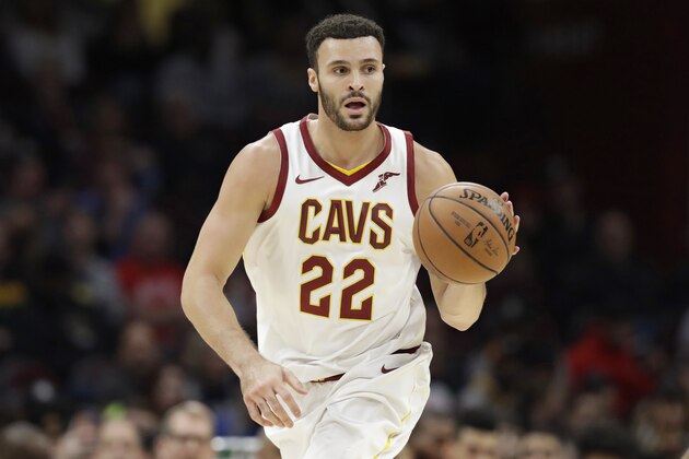 Cleveland Cavaliers' Larry Nance Jr. drives against the Toronto Raptors in the first half of an NBA basketball game, Saturday, Dec. 1, 2018, in Cleveland. (AP Photo/Tony Dejak)