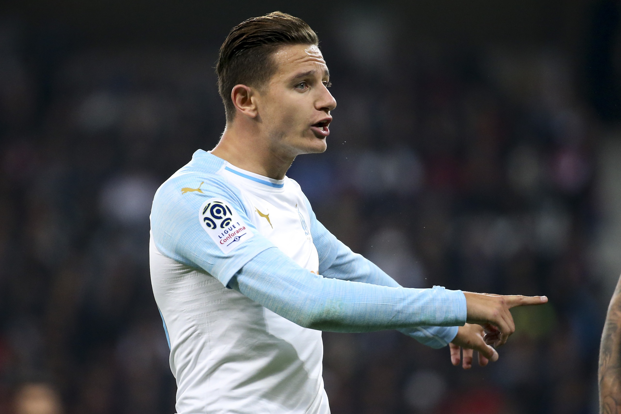 LILLE, FRANCE - SEPTEMBER 30: Florian Thauvin of Marseille during the french Ligue 1 match between Lille OSC (LOSC) and Olympique de Marseille (OM) at Stade Pierre Mauroy on September 30, 2018 in Lille, France. (Photo by Jean Catuffe/Getty Images)