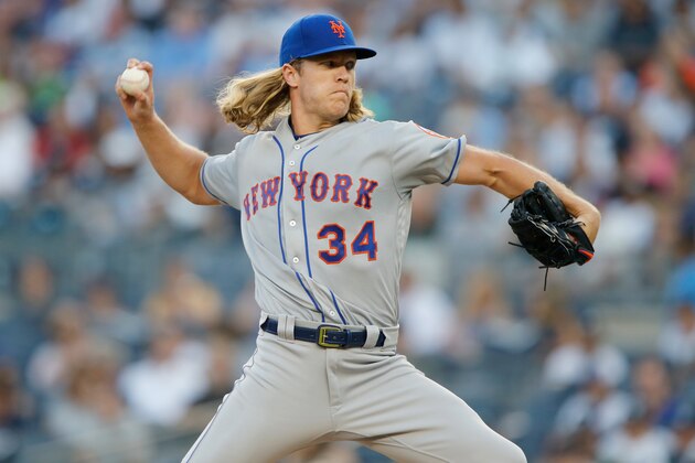 NEW YORK, NY - JULY 20: (NEW YORK DAILIES OUT) Noah Syndergaard #34 of the New York Mets in action against the New York Yankees at Yankee Stadium on July 20, 2018 in the Bronx borough of New York City. The Mets defeated the Yankees 7-5. (Photo by Jim McIsaac/Getty Images) NEW YORK, NY - JULY 20: (NEW YORK DAILIES OUT) Noah Syndergaard #34 of the New York Mets in action against the New York Yankees at Yankee Stadium on July 20, 2018 in the Bronx borough of New York City. The Mets defeated the Yankees 7-5. (Photo by Jim McIsaac/Getty Images)