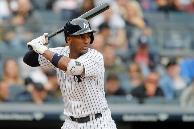 NEW YORK, NY - SEPTEMBER 23:  Miguel Andujar #41 of the New York Yankees in action against the Baltimore Orioles at Yankee Stadium on September 23, 2018 in the Bronx borough of New York City. The Orioles defeated the Yankees 6-3.  (Photo by Jim McIsaac/Getty Images)