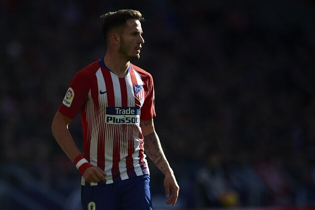 MADRID, SPAIN - DECEMBER 08: Saul Niguez of Atletico de Madrid looks on during the La Liga match between  Club Atletico de Madrid and Deportivo Alaves at Wanda Metropolitano on December 08, 2018 in Madrid, Spain. (Photo by Quality Sport Images/Getty Images)