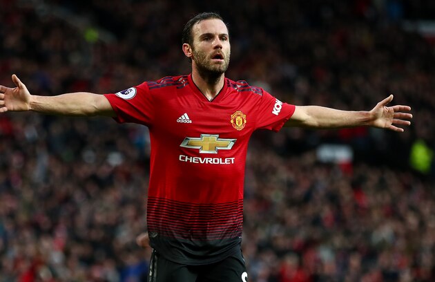 MANCHESTER, ENGLAND - DECEMBER 08: Juan Mata of Manchester United celebrates after scoring his team's second goal during the Premier League match between Manchester United and Fulham FC at Old Trafford on December 08, 2018 in Manchester, United Kingdom. (Photo by Clive Brunskill/Getty Images)