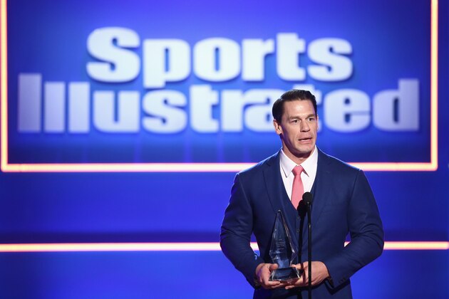 BEVERLY HILLS, CA - DECEMBER 11:  John Cena accepts the 'SI Muhammad Ali Legacy Award' onstage at Sports Illustrated 2018 Sportsperson of the Year Awards Show on Tuesday, December 11, 2018 at The Beverly Hilton in Los Angeles. Tune in to NBCSN on Thursday, December 13, 2018 at 9pmET to watch the one hour Sports Illustrated Sportsperson of the Year Awards special.  (Photo by Rich Polk/Getty Images for Sports Illustrated)