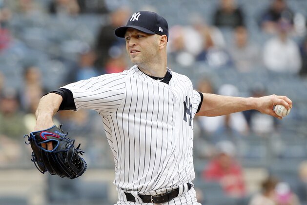 NEW YORK, NY - SEPTEMBER 23:  Pitcher J.A. Happ #34 of the New York Yankees pitches in an MLB baseball game against the Baltimore Orioles on September 23, 2018 at Yankee Stadium in the Bronx borough of New York City. Orioles won 6-3. (Photo by Paul Bereswill/Getty Images)