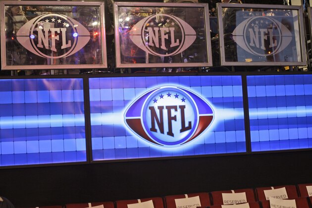 NFL logo is shown during the fourth round of the NFL football draft at Radio City Music Hall Saturday, April 24, 2010, in New York. (AP Photo/Frank Franklin II)