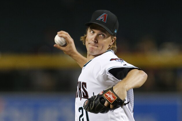 Arizona Diamondbacks pitcher Zack Greinke throws in the first inning during a baseball game against the Colorado Rockies, Friday, Sept. 21, 2018, in Phoenix. (AP Photo/Rick Scuteri)