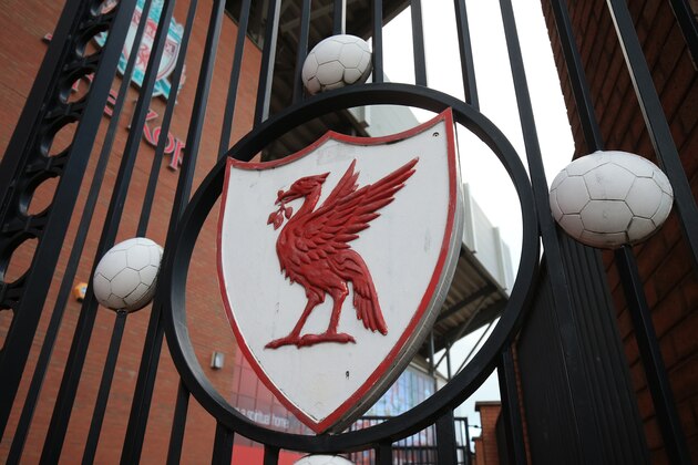 LIVERPOOL, ENGLAND - SEPTEMBER 18:  A Liverbird depicted on the gates of Anfield Stadium during the Group C match of the UEFA Champions League between Liverpool and Paris Saint-Germain at Anfield on September 18, 2018 in Liverpool, United Kingdom. (Photo by Marc Atkins/Getty Images)