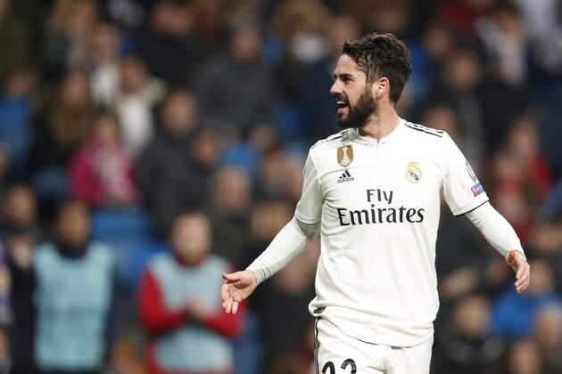 Isco of Real Madrid says puta to the Real Madrid fans during the UEFA Champions League group G match between Real Madrid and CSKA Moskva at the Santiago Bernabeu stadium on December 12, 2018 in Madrid, Spain(Photo by VI Images via Getty Images)