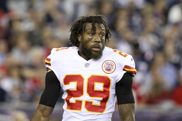 Kansas City Chiefs Eric Berry #29 is seen against the New England Patriots during an NFL football game, Thursday, Sept. 7, 2017, in Foxborough, Mass. (AP Photo/Gregory Payan)