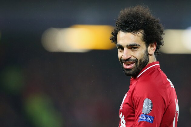 LIVERPOOL, ENGLAND - DECEMBER 11:  Mohamed Salah of Liverpool looks on during the UEFA Champions League Group C match between Liverpool and SSC Napoli at Anfield on December 11, 2018 in Liverpool, United Kingdom.  (Photo by Alex Livesey - Danehouse/Getty Images)