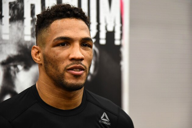 MILWAUKEE, WISCONSIN - DECEMBER 12:  Kevin Lee speaks to the media during open workouts on December 12, 2018 in Milwaukee, Wisconsin. (Photo by Stacy Revere/Zuffa LLC/Zuffa LLC)