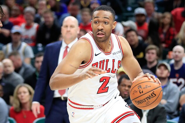 INDIANAPOLIS, IN - DECEMBER 04:  Jabari Parker #2 of the Chicago Bulls dribbles the ball against the Indiana Pacers at Bankers Life Fieldhouse on December 4, 2018 in Indianapolis, Indiana.  NOTE TO USER: User expressly acknowledges and agrees that, by downloading and or using this photograph, User is consenting to the terms and conditions of the Getty Images License Agreement.  (Photo by Andy Lyons/Getty Images)