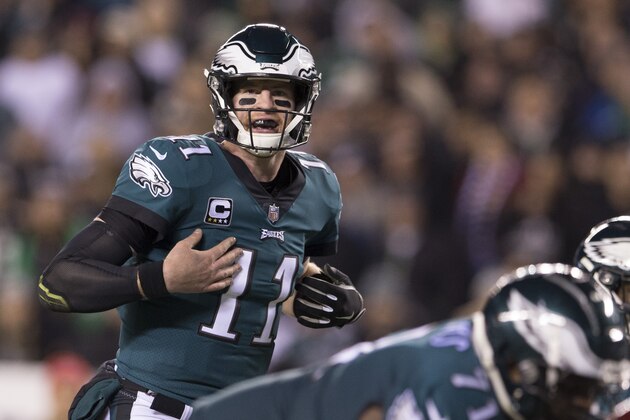 PHILADELPHIA, PA - DECEMBER 03: Carson Wentz #11 of the Philadelphia Eagles in action against the Washington Redskins at Lincoln Financial Field on December 3, 2018 in Philadelphia, Pennsylvania. (Photo by Mitchell Leff/Getty Images)