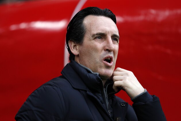 Arsenal's Spanish head coach Unai Emery arrives for the English Premier League football match between Southampton and Arsenal at St Mary's Stadium in Southampton, southern England on December 16, 2018. (Photo by Adrian DENNIS / AFP) / RESTRICTED TO EDITORIAL USE. No use with unauthorized audio, video, data, fixture lists, club/league logos or 'live' services. Online in-match use limited to 120 images. An additional 40 images may be used in extra time. No video emulation. Social media in-match use limited to 120 images. An additional 40 images may be used in extra time. No use in betting publications, games or single club/league/player publications. /         (Photo credit should read ADRIAN DENNIS/AFP/Getty Images)