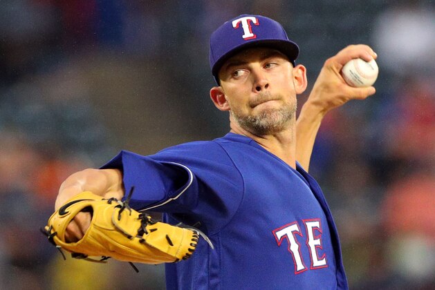 ARLINGTON, TX - SEPTEMBER 22:  Mike Minor #36 of the Texas Rangers pitches in the first inning against the  at Globe Life Park in Arlington on September 22, 2018 in Arlington, Texas.  (Photo by Richard Rodriguez/Getty Images)
