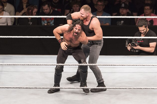 COLOGNE, GERMANY - NOVEMBER 07: Seth Rollins  competes in the ring against Dean Ambrose during  the WWE Live Show at Lanxess Arena on November 7, 2018 in Cologne, Germany. (Photo by Marc Pfitzenreuter/Getty Images)