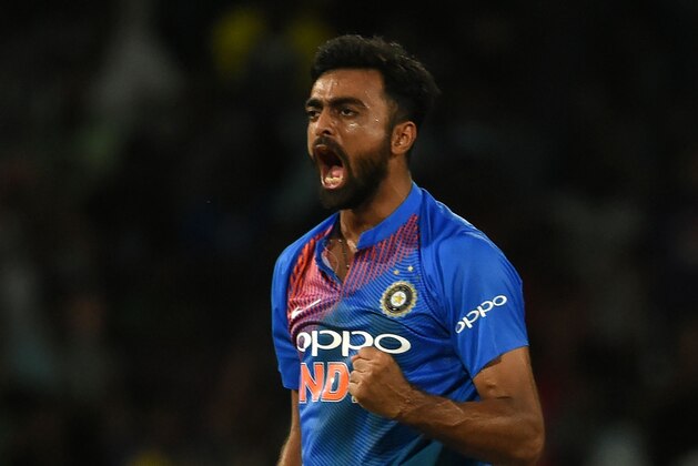 Indian cricketer Jaydev Unadkat celebrates after he dismissed Bangladeshi cricketer Sabbir Rahman during the final Twenty20 international cricket match between Bangladesh and India of the Nidahas Trophy tri-nation Twenty20 tournament at the R. Premadasa stadium in Colombo on March 18, 2018. / AFP PHOTO / Ishara S. KODIKARA        (Photo credit should read ISHARA S. KODIKARA/AFP/Getty Images)