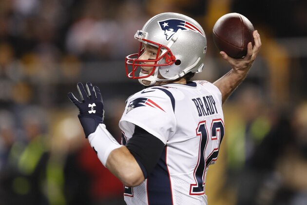 New England Patriots quarterback Tom Brady (12) throws a pass during the first half of an NFL football game against the Pittsburgh Steelers in Pittsburgh, Sunday, Dec. 16, 2018. (AP Photo/Keith Srakocic)