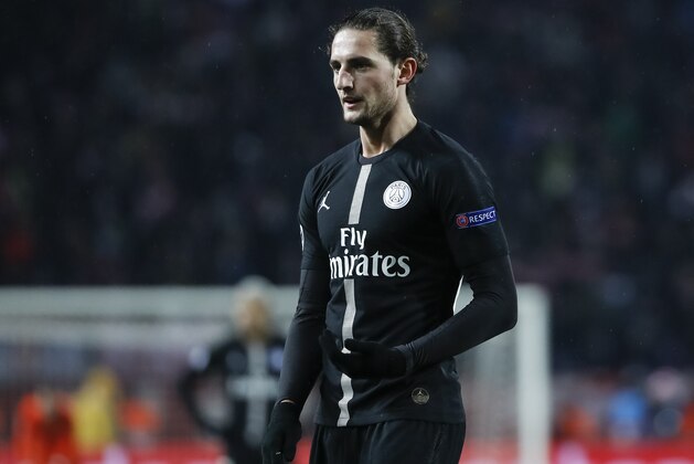 BELGRADE, SERBIA - DECEMBER 11: Adrien Rabiot of Paris Saint-Germain looks on during the UEFA Champions League Group C match between Red Star Belgrade and Paris Saint-Germain at Rajko Mitic Stadium on December 11, 2018 in Belgrade, Serbia. (Photo by Srdjan Stevanovic/Getty Images)