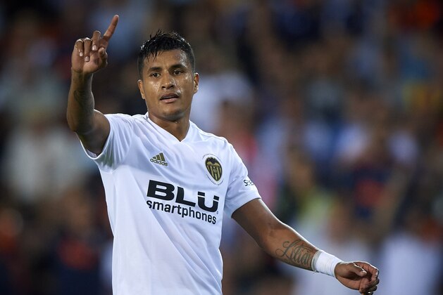 VALENCIA, SPAIN - SEPTEMBER 26:  Jeison Murillo of Valencia reacts during the La Liga match between Valencia CF and RC Celta de Vigo at Estadio Mestalla on September 26, 2018 in Valencia, Spain.  (Photo by Quality Sport Images/Getty Images)