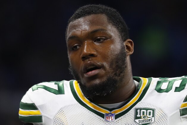 Green Bay Packers nose tackle Kenny Clark plays against the Detroit Lions during an NFL football game in Detroit, Sunday, Oct. 7, 2018. (AP Photo/Paul Sancya)