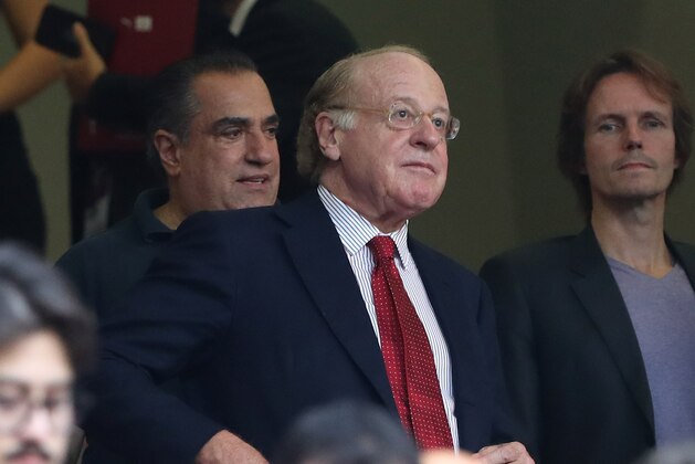 MILAN, ITALY - SEPTEMBER 23:  AC Milan President Paolo Scaroni looks on before the serie A match between AC Milan and Atalanta BC at Stadio Giuseppe Meazza on September 23, 2018 in Milan, Italy.  (Photo by Marco Luzzani/Getty Images)