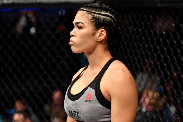 LAS VEGAS, NV - JULY 06:  Rachael Ostovich prepares to fight Montana De La Rosa in their women's flyweight bout during The Ultimate Fighter Finale event inside The Pearl concert theater at Palms Casino Resort on July 6, 2018 in Las Vegas, Nevada. (Photo by Jeff Bottari/Zuffa LLC/Zuffa LLC via Getty Images)