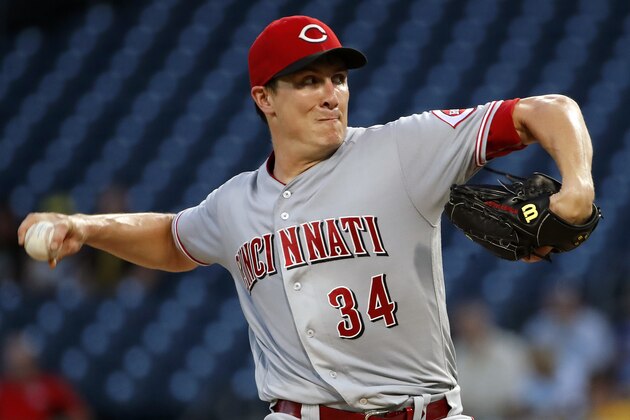 Cincinnati Reds starting pitcher Homer Bailey delivers in the first inning of the team's baseball game against the Pittsburgh Pirates in Pittsburgh, Wednesday, Sept. 5, 2018. (AP Photo/Gene J. Puskar)