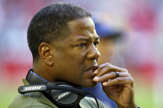Arizona Cardinals head coach Steve Wilks watches during the first half of an NFL football game against the Oakland Raiders, Sunday, Nov. 18, 2018, in Glendale, Ariz. (AP Photo/Ross D. Franklin)