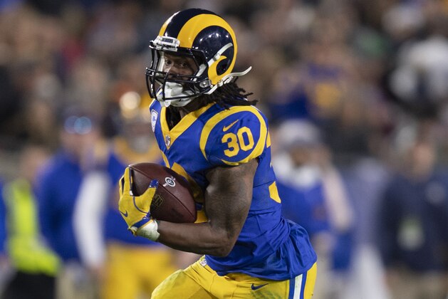 Los Angeles Rams running back Todd Gurley sprints in an NFL football game against the Philadelphia Eagles Sunday, Dec. 16, 2018, in Los Angeles. (AP Photo/Kyusung Gong) Los Angeles Rams running back Todd Gurley sprints in an NFL football game against the Philadelphia Eagles Sunday, Dec. 16, 2018, in Los Angeles. (AP Photo/Kyusung Gong)
