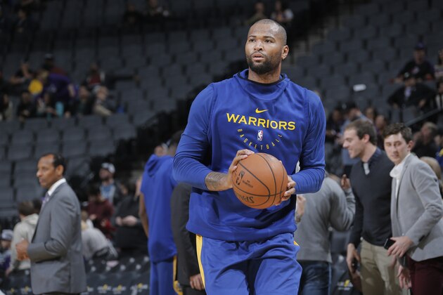 SACRAMENTO, CA - DECEMBER 14: DeMarcus Cousins #0 of the Golden State Warriors warms up against the Sacramento Kings on December 14, 2018 at Golden 1 Center in Sacramento, California. NOTE TO USER: User expressly acknowledges and agrees that, by downloading and or using this photograph, User is consenting to the terms and conditions of the Getty Images Agreement. Mandatory Copyright Notice: Copyright 2018 NBAE (Photo by Rocky Widner/NBAE via Getty Images)