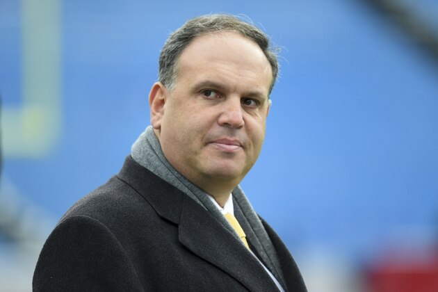 Miami Dolphins executive vice president of football operations Mike Tannenbaum looks on prior to an NFL football game between the Buffalo Bills and the Miami Dolphins Sunday, December 17, 2017, in Orchard Park, N.Y. (AP Photo/Rich Barnes)