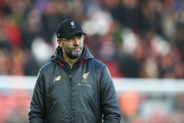 LIVERPOOL, ENGLAND - DECEMBER 26:  Jurgen Klopp, Manager of Liverpool looks on prior to the Premier League match between Liverpool FC and Newcastle United at Anfield on December 26, 2018 in Liverpool, United Kingdom.  (Photo by Jan Kruger/Getty Images)