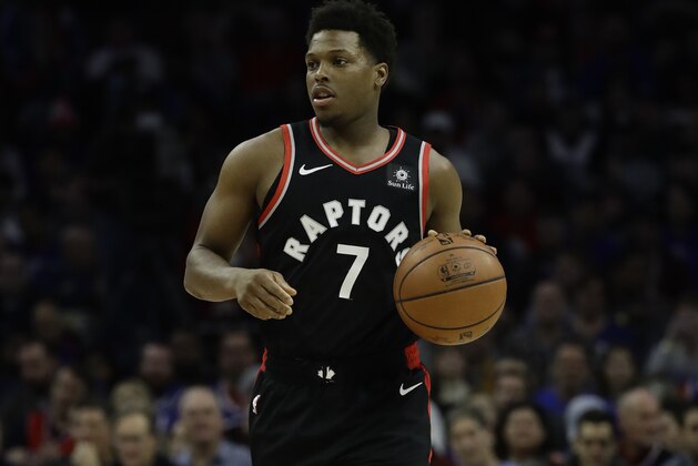 Toronto Raptors' Kyle Lowry in action during an NBA basketball game against the Philadelphia 76ers, Saturday, Dec. 22, 2018, in Philadelphia. (AP Photo/Matt Slocum)