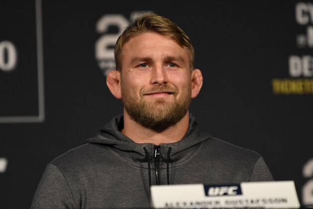 NEW YORK, NEW YORK - NOVEMBER 02:  Alexander Gustafsson of Sweden interacts with the media during the UFC 232 press conference inside Hulu Theater at Madison Square Garden on November 2, 2018 in New York, New York. (Photo by Jeff Bottari/Zuffa LLC/Zuffa LLC via Getty Images)