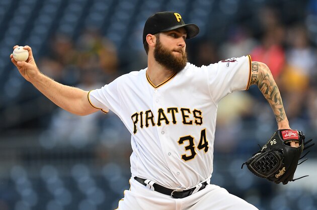 PITTSBURGH, PA - AUGUST 22: Trevor Williams #34 of the Pittsburgh Pirates delivers a pitch in the first inning during the game against the Atlanta Braves at PNC Park on August 22, 2018 in Pittsburgh, Pennsylvania. (Photo by Justin Berl/Getty Images)