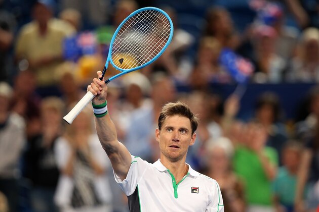 PERTH, AUSTRALIA - DECEMBER 29: Matt Ebden of Australia celebrates winning his singles match against Lucas Pouille of France during day one of the 2019 Hopman Cup at RAC Arena on December 29, 2018 in Perth, Australia. (Photo by Paul Kane/Getty Images)