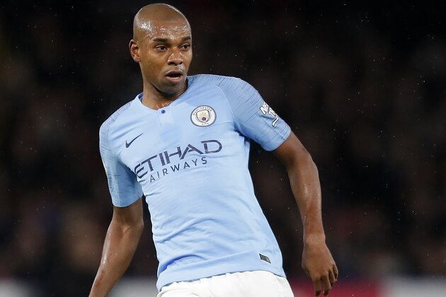WATFORD, ENGLAND - DECEMBER 04: Fernandinho of Man City in action during the Premier League match between Watford FC and Manchester City at Vicarage Road on December 04, 2018 in Watford, United Kingdom. (Photo by Richard Heathcote/Getty Images)