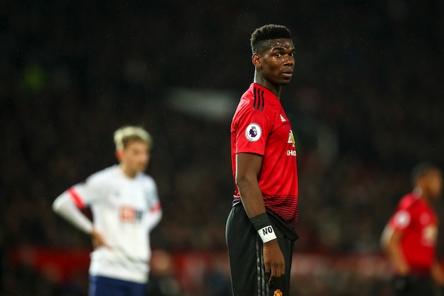 MANCHESTER, ENGLAND - DECEMBER 30:  Paul Pogba of Manchester United during the Premier League match between Manchester United and AFC Bournemouth at Old Trafford on December 30, 2018 in Manchester, United Kingdom. (Photo by Robbie Jay Barratt - AMA/Getty Images)