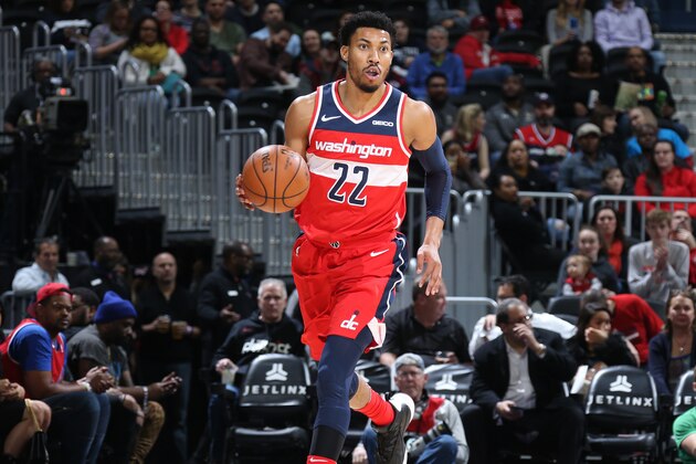 WASHINGTON, DC - DECEMBER 1: Otto Porter Jr. #22 of the Washington Wizards dribbles the ball up court against the Brooklyn Nets on December 1, 2018 at Capital One Arena in Washington, DC. NOTE TO USER: User expressly acknowledges and agrees that, by downloading and or using this Photograph, user is consenting to the terms and conditions of the Getty Images License Agreement. Mandatory Copyright Notice: Copyright 2018 NBAE (Photo by Stephen Gosling/NBAE via Getty Images)
