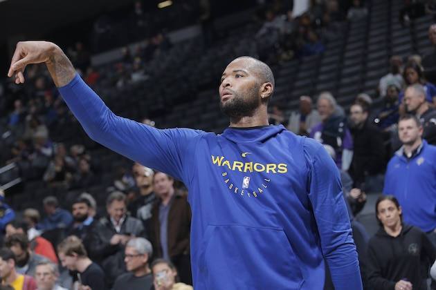 SACRAMENTO, CA - DECEMBER 14: DeMarcus Cousins #0 of the Golden State Warriors warms up against the Sacramento Kings on December 14, 2018 at Golden 1 Center in Sacramento, California. NOTE TO USER: User expressly acknowledges and agrees that, by downloading and or using this photograph, User is consenting to the terms and conditions of the Getty Images Agreement. Mandatory Copyright Notice: Copyright 2018 NBAE (Photo by Rocky Widner/NBAE via Getty Images)