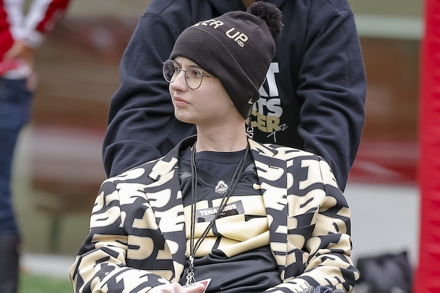 BLOOMINGTON, IN - NOVEMBER 24: Purdue Boilermakers fan Tyler Trent is seen during the game against the Indiana Hoosiers at Memorial Stadium on November 24, 2018 in Bloomington, Indiana. (Photo by Michael Hickey/Getty Images)