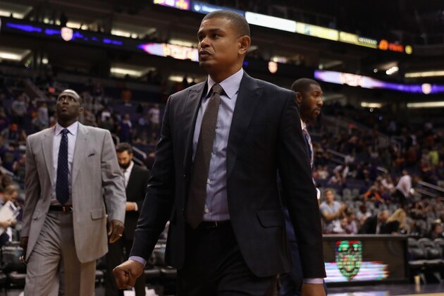 PHOENIX, AZ - OCTOBER 18: Head coach Earl Watson of the Phoenix Suns reacts as he walks off the court following the NBA game against the Portland Trail Blazers at Talking Stick Resort Arena on October 18, 2017 in Phoenix, Arizona. The Trail Blazers defeated the Suns 124-76. NOTE TO USER: User expressly acknowledges and agrees that, by downloading and or using this photograph, User is consenting to the terms and conditions of the Getty Images License Agreement. (Photo by Christian Petersen/Getty Images) PHOENIX, AZ - OCTOBER 18: Head coach Earl Watson of the Phoenix Suns reacts as he walks off the court following the NBA game against the Portland Trail Blazers at Talking Stick Resort Arena on October 18, 2017 in Phoenix, Arizona. The Trail Blazers defeated the Suns 124-76. NOTE TO USER: User expressly acknowledges and agrees that, by downloading and or using this photograph, User is consenting to the terms and conditions of the Getty Images License Agreement. (Photo by Christian Petersen/Getty Images)