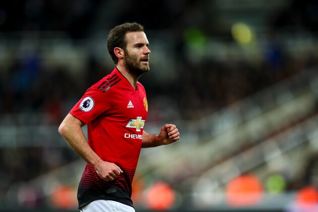 NEWCASTLE UPON TYNE, ENGLAND - JANUARY 02: Juan Mata of Manchester United  during the Premier League match between Newcastle United and Manchester United at St. James Park on January 2, 2019 in Newcastle upon Tyne, United Kingdom. (Photo by Robbie Jay Barratt - AMA/Getty Images)