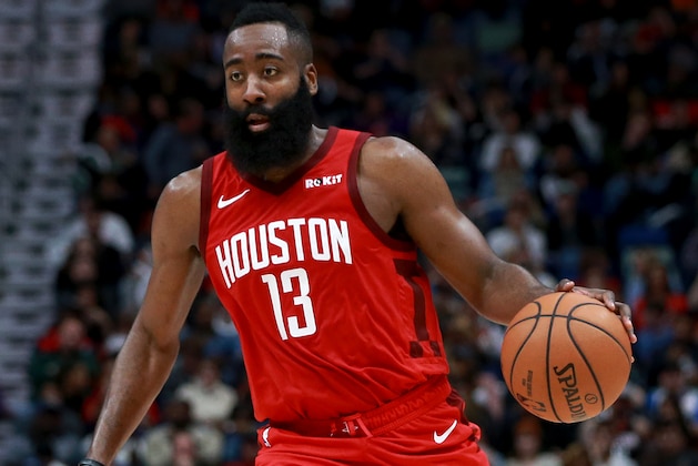 NEW ORLEANS, LOUISIANA - DECEMBER 29:  James Harden #13 of the Houston Rockets dribbles the ball down court during a NBA game against the New Orleans Pelicans at the Smoothie King Center on December 29, 2018 in New Orleans, Louisiana. NOTE TO USER: User expressly acknowledges and agrees that, by downloading and or using this photograph, User is consenting to the terms and conditions of the Getty Images License Agreement.  (Photo by Sean Gardner/Getty Images)