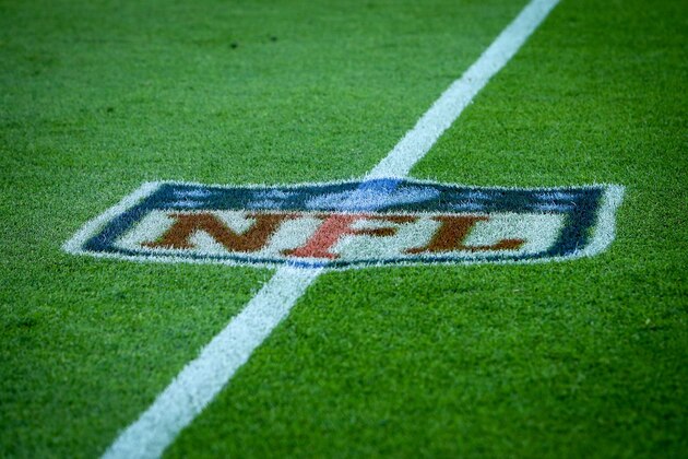GREEN BAY, WI - SEPTEMBER 09:  A detail view of the NFL logo on the field before the game between the Green Bay Packers and Chicago Bears at Lambeau Field on September 9, 2018 in Green Bay, Wisconsin. (Photo by Dylan Buell/Getty Images)