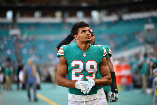 MIAMI, FL - DECEMBER 23: Minkah Fitzpatrick #29 of the Miami Dolphins in action against the Jacksonville Jaguars at Hard Rock Stadium on December 23, 2018 in Miami, Florida. (Photo by Mark Brown/Getty Images)