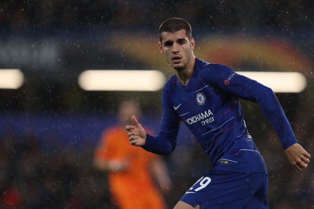 LONDON, ENGLAND - NOVEMBER 29: Alvaro Morata of Chelsea during the UEFA Europa League Group L match between Chelsea and PAOK at Stamford Bridge on November 29, 2018 in London, United Kingdom. (Photo by James Williamson - AMA/Getty Images)