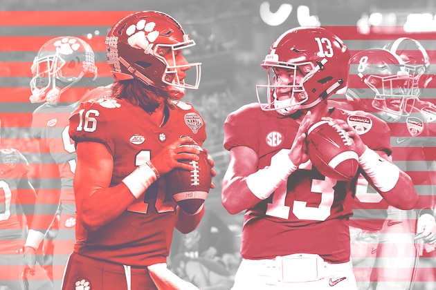 FILE - In this Jan. 11, 2016, file photo, Clemson quarterback Deshaun Watson, left, tries to get away from Alabama's Jonathan Allen during the first half of the NCAA college football playoff championship game in Glendale, Ariz. Clemson and Alabama will meet Monday in the College Football Playoff for the third straight year when they square off in the Sugar Bowl. After finishing third in the Heisman voting, Watson passed for 405 yards and four touchdowns against ‘Bama while running for 73 yards in the 2016 game. (AP Photo/Chris Carlson, File)